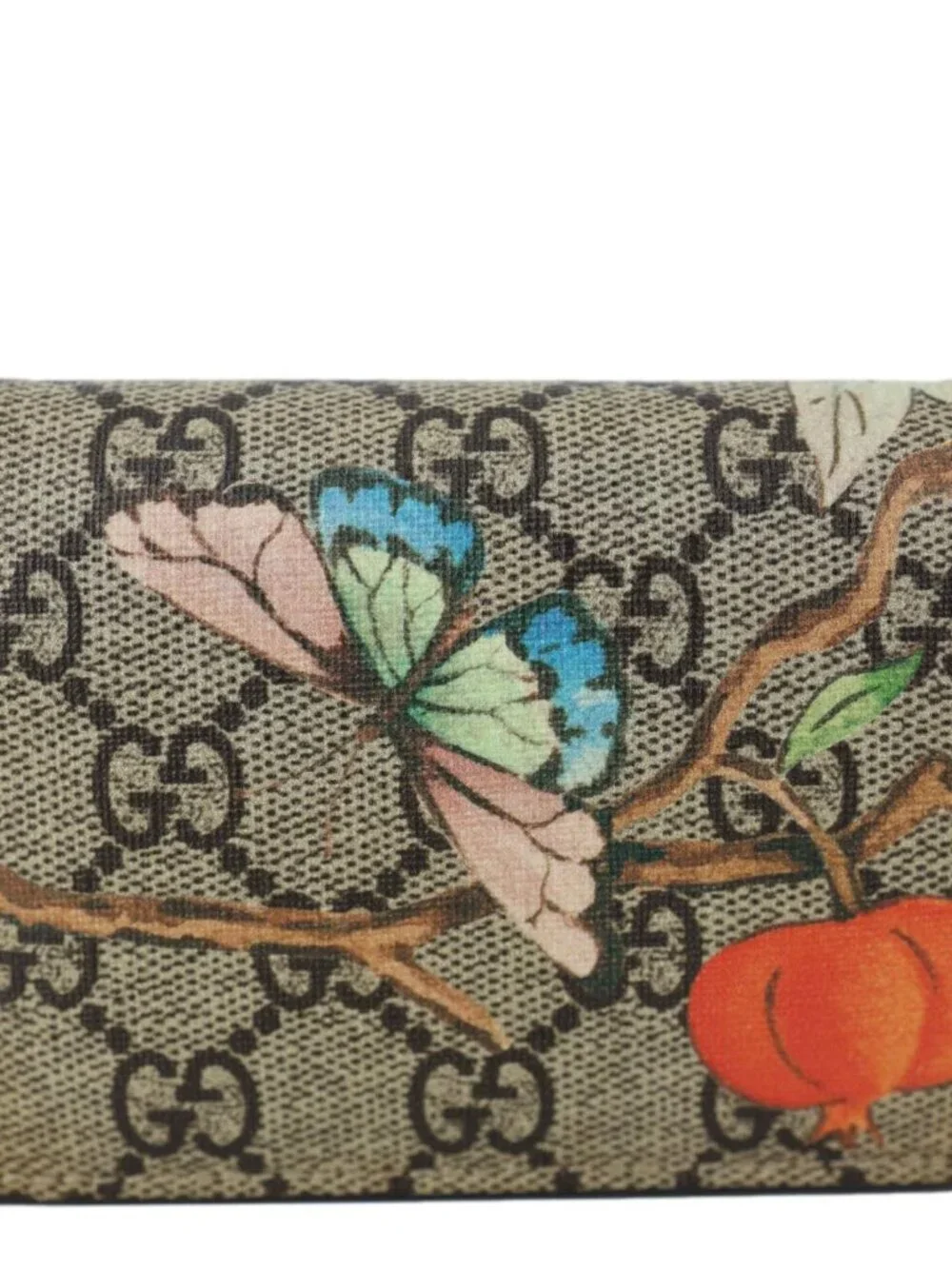 Gucci  Tian Print GG Supreme Canvas Wallet Beige 474570